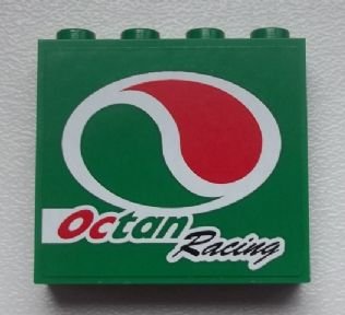 LEGO part Panel 1 x 4 x 3 with Side Supports - Hollow Studs with Octan Logo and 'Octan Racing' Pattern Model Right Side (Sticker) - Set 60025 (60581pb027R)