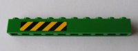 LEGO part Brick 1 x 10 with Black and Yellow Danger Stripes Pattern Left Side (Sticker) - Set 7939 6111pb010L