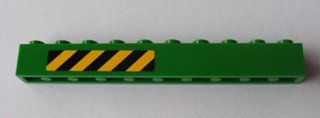 LEGO part Brick 1 x 10 with Black and Yellow Danger Stripes Pattern Left Side (Sticker) - Set 7939 (6111pb010L)