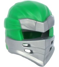LEGO part Minifigure, Headgear Ninjago Wrap Type 7 with 4 Slits on Front with Molded Flat Silver Armor Pattern 66953pb01