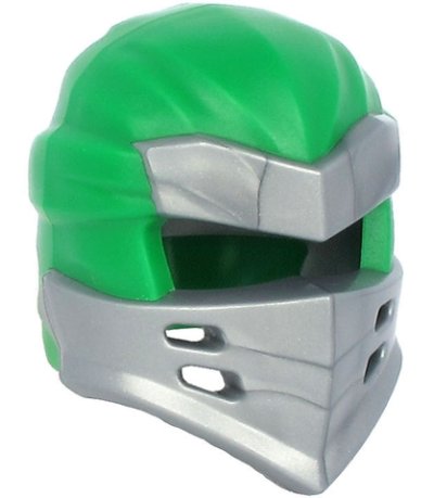 LEGO part Minifigure, Headgear Ninjago Wrap Type 7 with 4 Slits on Front with Molded Flat Silver Armor Pattern (66953pb01)