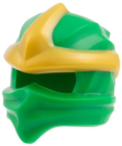 LEGO part Minifigure, Headgear Ninjago Wrap Type 11 with Molded Large Pearl Gold 3 Point Emblem Pattern  (7554pb01)