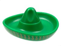 LEGO part Minifigure, Headgear Hat, Mexican Sombrero with Gold Trim Pattern 90307pb01