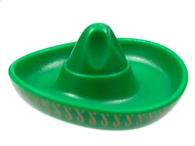 LEGO part Minifigure, Headgear Hat, Mexican Sombrero with Gold Trim Pattern (90307pb01)
