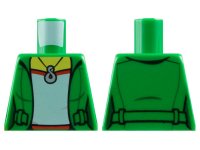 LEGO part Torso Female Jacket Open over Red and White Top with Wrinkle, Silver Infinity Pendant Necklace Pattern 973pb1963