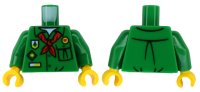 LEGO part Torso Shirt with Pocket, Scout Badges and Dark Green Buttons, Bright Light Blue Undershirt, Red Neckerchief Pattern (BAM) / Green Arms / Yellow Hands 973pb6378c01