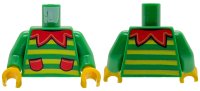 LEGO part Torso Sweater with Lime Stripes, Red Scalloped Collar and Pockets Pattern (BAM) / Green Arms / Yellow Hands 973pb6387c01