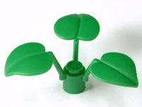 LEGO part Plant Stem with Stud and 3 Large Leaves x8