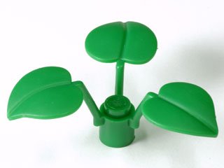 LEGO onderdeel Plant Stem with Stud and 3 Large Leaves (x8)