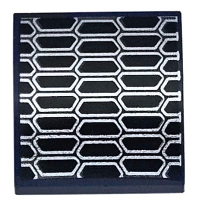 LEGO part Schräge, Gebogen 2 x 2 x 2/3 mit Silbernem und Schwarzem Luftgitter Muster (15068pb548)