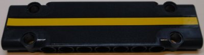 LEGO onderdeel Technic, Paneel Plaat 3 x 11 x 1 met Donkerblauw en Geel Streep Patroon (Sticker) - Set 42055 (15458pb009)