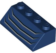 LEGO part Slope 45 2 x 4 with Three Black and Silver Angled Lines Pattern 3037pb049