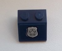 LEGO part Slope 45 2 x 2 with Silver Police Star Badge Pattern (Sticker) - Set 60008 3039pb073