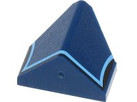 LEGO part Slope 45 2 x 1 Double / Inverted with Bottom Stud Holder with Black and Medium Blue Lines Pattern 3049cpb02