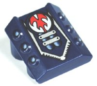 LEGO part Stein, Modificato 2 x 2 Senza Studs, Inclinato con 6 Side Pistons Raised e Rip Pattern 30603pb17