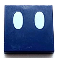 LEGO part Tile 2 x 2 with White Ovals / Eyes Pattern (Super Mario Bob-omb Face) 3068pb1367