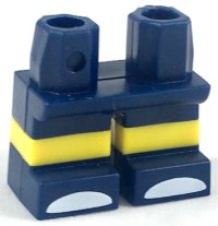 LEGO part Legs Short with Molded Horizontal Yellow Stripes and Printed White Toes Pattern 41879pb012