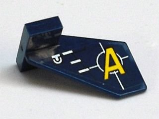 LEGO part Tail Shuttle, Small with Yellow 'A' and Silver Lines Pattern on Right Side (Sticker) - Set 8631 (44661pb012R)