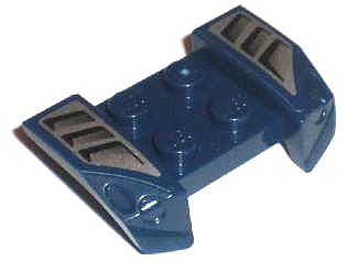 LEGO part Vehicle, Mudguard 2 x 4 with Headlights Overhang with Black Air Vents on Silver Background Pattern on Both Sides (Stickers) - Set 8194 (44674pb06)