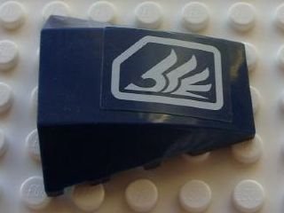 LEGO part Wedge 4 x 4 Triple Curved No Studs with White Quad Wing on Dark Blue Background Pattern (Sticker) - Set 8103 (47753pb023)