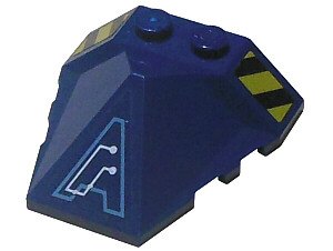 LEGO part Wedge 4 x 4 x 1 1/3 Pyramid Center with Stripes and Exo-Force Circuitry Left Pattern G (Stickers) - Set 7703 (47757pb09L)