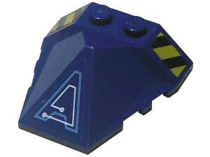 LEGO part Wedge 4 x 4 x 1 1/3 Pyramid Center with Stripes and Exo-Force Circuitry Right Pattern H (Stickers) - Set 7703 (47757pb09R)