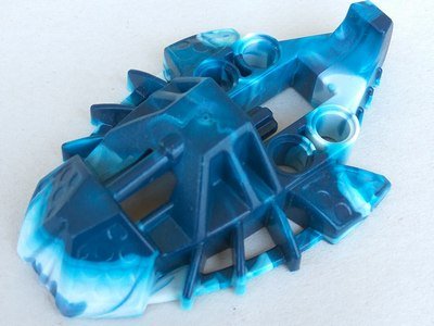 LEGO part Bionicle Foot Toa Inika Elliptical with Marbled White Pattern (53549pb01)