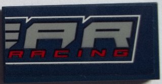 LEGO part Tile 2 x 4 with 'AR' and 'RACING' Pattern (Sticker) - Set 60151 (87079pb0526)