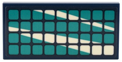 LEGO part Tile 2 x 4 with Dark Turquoise Solar Panels with White Reflections Pattern (Sticker) - Set 41732 (87079pb1238)