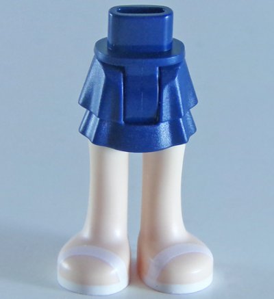 LEGO part Mini Doll Hips and Skirt Layered, Light Nougat Legs and White Sandals Pattern - Thick Hinge (92250c00pb18)