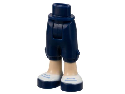 LEGO part Mini Doll Hips and Trousers Cropped with Light Nougat Legs and White Shoes with Dark Blue Soles and Sand Blue Laces Pattern - Thick Hinge (92251c00pb05)