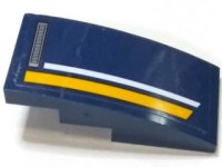 LEGO part Slope, Curved 4 x 2 with Vents and Orange and White StripeS Pattern Model Right Side (Sticker) - Set 60151 93606pb072R