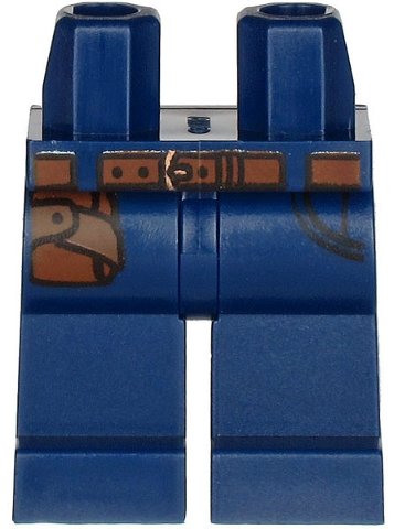 LEGO part Hips and Legs with Reddish Brown Belt and Hip Holster on Right Side Pattern (970c00pb0821)