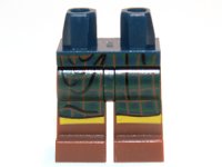 LEGO part Hips and Reddish Brown Legs with Dark Green Tartan Kilt Pattern 970c88pb07