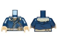 LEGO part Torso SW Coat, Dark Tan Shirt, Belt with Utility Pockets Pattern (Cassian Andor) / Dark Blue Arms / Tan Hands 973pb2496c01