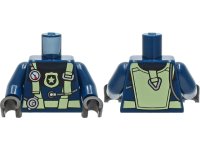 LEGO part Torso Diving Suit with Bright Light Yellow Harness and Police Badge and Silver Gauge and Regulator Pattern / Dark Blue Arms / Black Hands 973pb4194c01