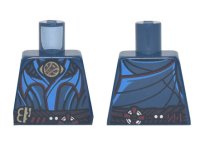 LEGO part Torso Robe with Dark Azure and Red Trim, Gold Eye-shaped Brooch, Dark Brown Belt, Sling Ring Pattern 973pb4654