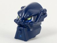 LEGO part Minifigure, Head, Modified Bionicle Inika Toa Hahli with Lime Eyes Pattern x1819px1