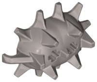 LEGO part Minifigure, Weapon Spiked Ball Half with 2 Axle Holes (54177)