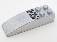 LEGO part Slope, Curved 6 x 2 with Black and Silver Stripes Pattern (Sticker) - Set 8647 44126pb014
