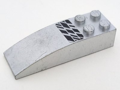 LEGO part Slope, Curved 6 x 2 with Black and Silver Stripes Pattern (Sticker) - Set 8647 (44126pb014)