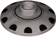 LEGO part Dish 2 x 2 Inverted (Radar) with Black Circles and Dots Hubcap Pattern 4740pb020
