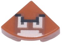 LEGO part Tile, Round 1 x 1 Quarter with Super Mario Pixelated Goomba Face Pattern 25269pb014