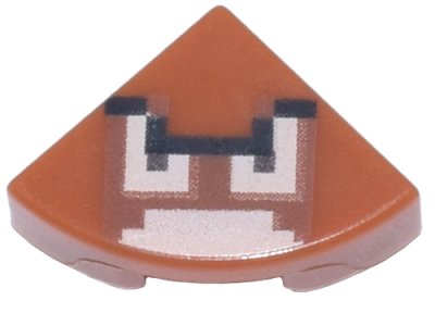LEGO part Tile, Round 1 x 1 Quarter with Super Mario Pixelated Goomba Face Pattern (25269pb014)