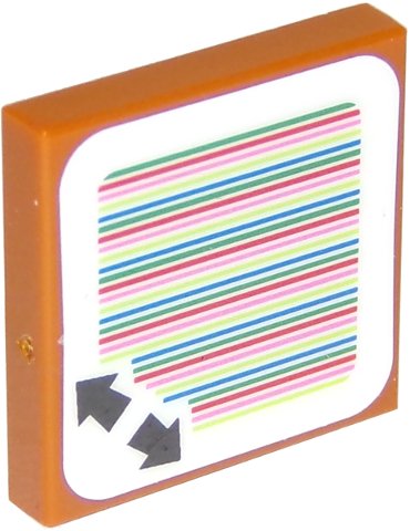 LEGO part Carreau 2 x 2 avec motif code scanner Super Mario flèches doubles (Autocollant) - Set 71365 (3068pb1350)