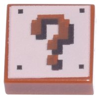 LEGO part Tile 1 x 1 with Super Mario Pixelated Question Mark Block Pattern 3070pb168