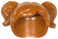 LEGO part Minifigure, Hair Short, Parted with Two Pigtails, Hole for Pin on Top 35701