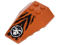 LEGO part Wedge 6 x 4 Triple Curved with White Chima Mammoth and Black Tiger Stripes Pattern (Sticker) - Set 70146 43712pb051