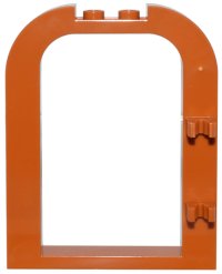 LEGO part Door, Frame 1 x 6 x 6 Curved Top with 1 x 2 Cutout and Clips 5258