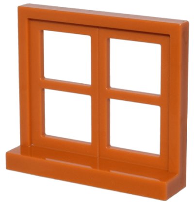 LEGO part Window 1 x 4 x 3, Square with 4 Panes and Sill (5259)